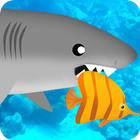 shark eating fish game icône