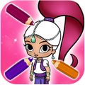 Shimmer Magic Genie Coloring Game