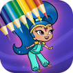Shine Magic Genie Coloring Game