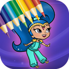 Shine Magic Genie Coloring Game icon