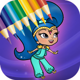 Shine Magic Genie Coloring Game icon