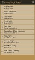 Hit Honey Singh Songs Lyrics スクリーンショット 1