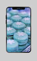 Delicious Sweet Macaron Snowflakes Lock Screen screenshot 1