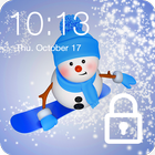 Funny Snowman On Snowboard PIN Lock 아이콘