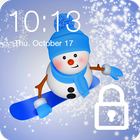 Icona Funny Snowman On Snowboard PIN Lock