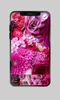 Pink Flowers For Girls Valentine Love PIN Lock Affiche