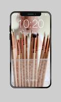 Rose Gold Perfume Brush Crests Glitter PIN Lock Affiche