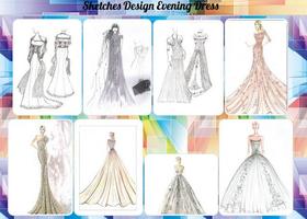 پوستر Sketches Design Evening Dress