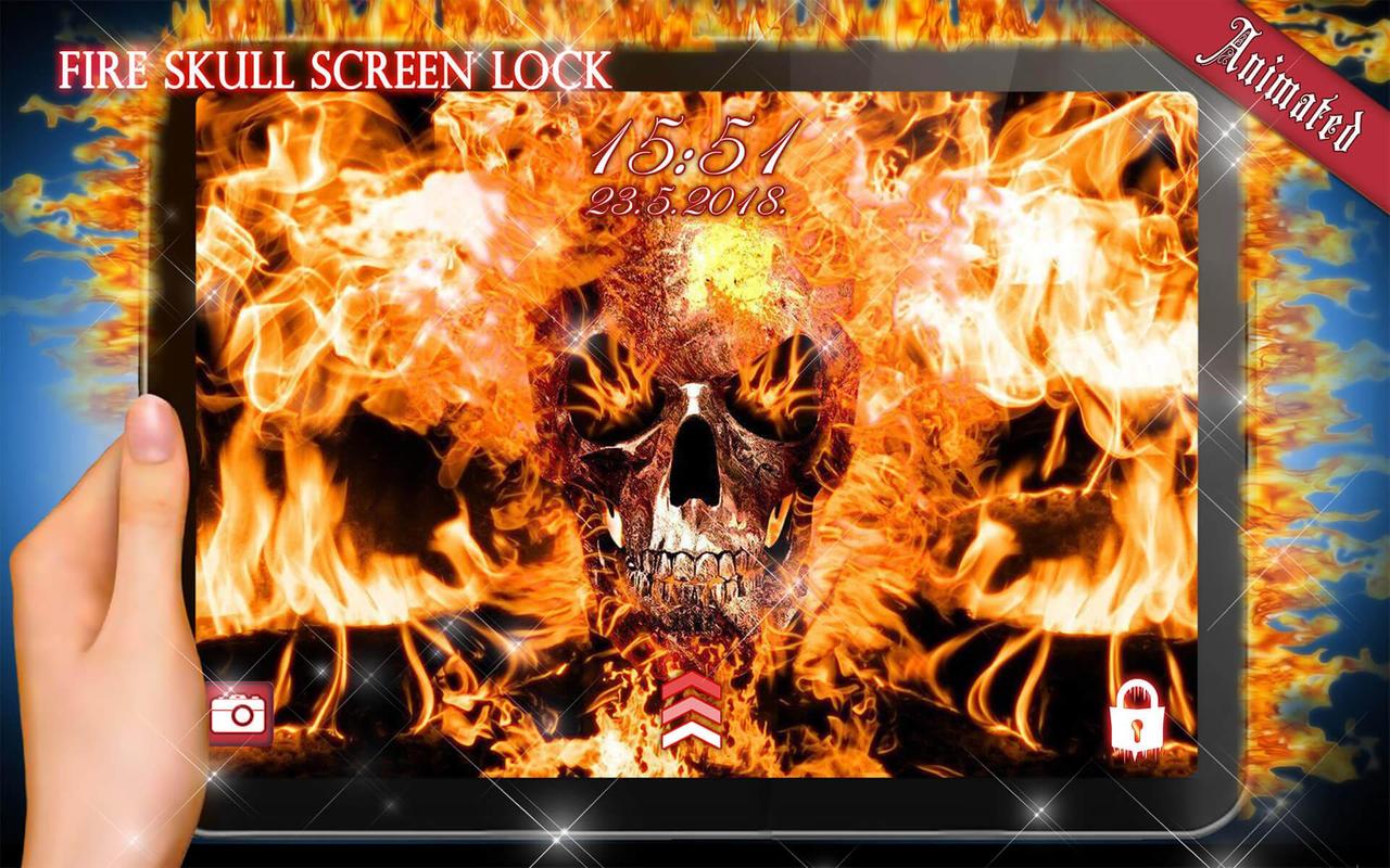 Layar Kunci Tengkorak Api Gif Gambar Bergerak For Android APK