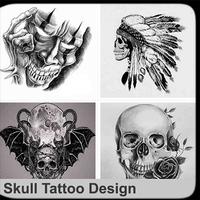Diseño del tatuaje del cráneo Poster
