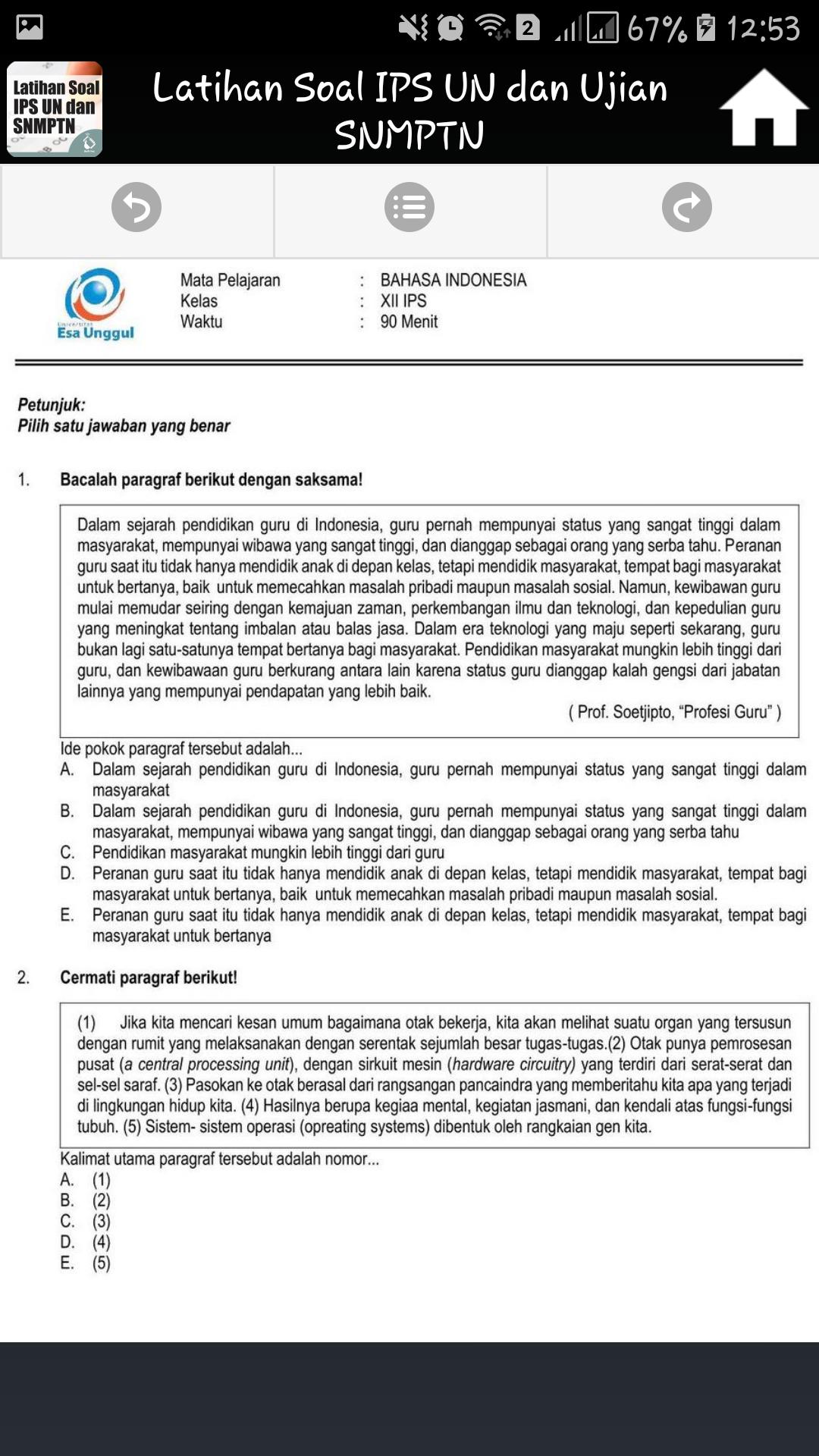 Latihan Soal IPS UN dan Ujian SNMPTN screenshot 10