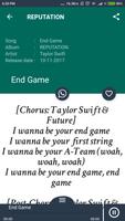 2 Schermata Hit Taylor Swift Album Songs Lyrics