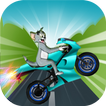 Tom motorbike hill race climbing and jerry