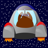 Space walrus icon
