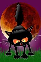Spooky Blood Moon Cat Affiche