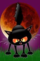 Spooky Blood Moon Cat-poster