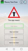 Theory traffic road sign. DTS poster