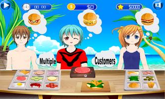 Fun Kitchen Chef– 2D Fast Food Burger Cooking Game โปสเตอร์