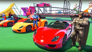 Superhero Car Racing: Car Stunt Racing 2018 постер