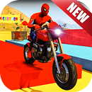 SuperHero Stunt Rider Kids Games :Tricky Bike Race APK