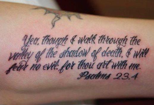 Psalms 23 4 Tattoo Script Free Scetch
