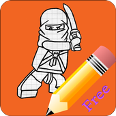 How to draw lego ninja icon