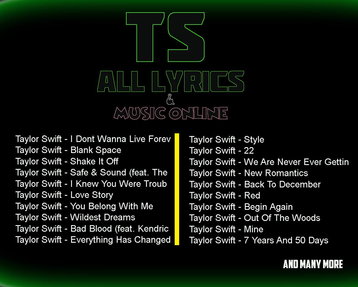 Taylor Swift Lyrics Songs For Android Apk Download