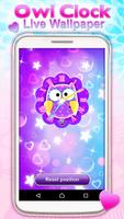 Mignon Hibou Horloge Widget Affiche