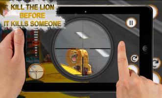 Angry Lion Hunter Simulator Affiche