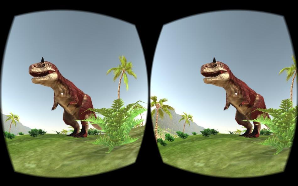 VR Dinosaur attraction. Dinosaur encounter ar/VR.