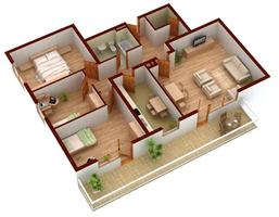 3D Modern Home Floor Plan capture d'écran 2