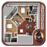 3D Modular Home Floor Plan icon