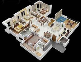 3D Modular Home Floor Plan capture d'écran 2