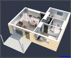 3D البيت خطط الإلهام الملصق