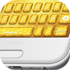 Teclado de ouro com emoticons ícone