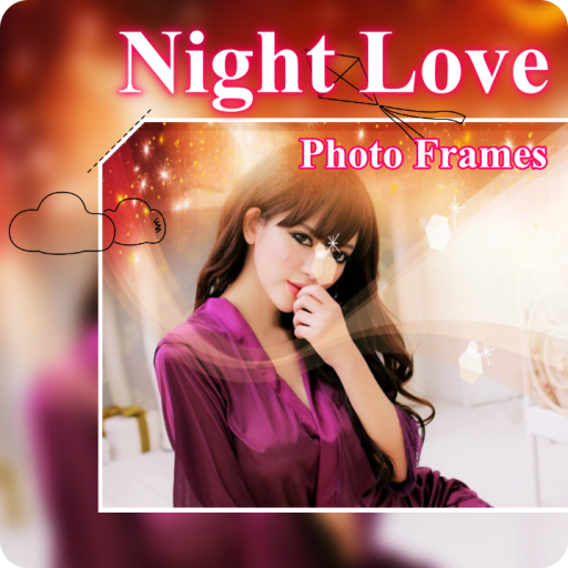 Hermosa noche Amor marco de foto Saludos