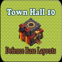 Town Hall 10 Defence Base Layouts COC ポスター