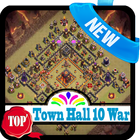 Town Hall 10 War Base Layouts icône