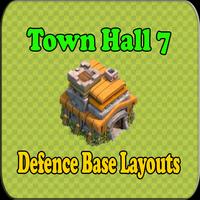 Town Hall 7 Defence Base Layouts COC ポスター