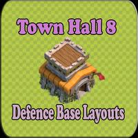 Town Hall 8 Defence Base Layouts COC poster