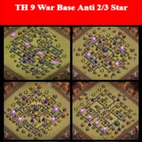 Town Hall 9 War Base Maps Affiche