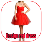 Design red dress icône