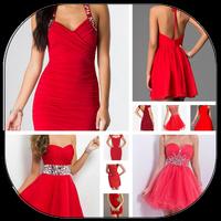 Design red dress ポスター