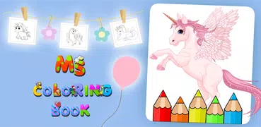 Sparkles Unicorn Coloring Page