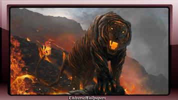 Fire Tiger Wallpaper पोस्टर