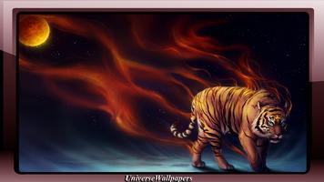 Fire Tiger Wallpaper Ekran Görüntüsü 1