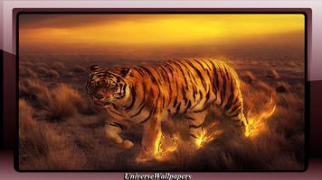 Fire Tiger Wallpaper syot layar 2