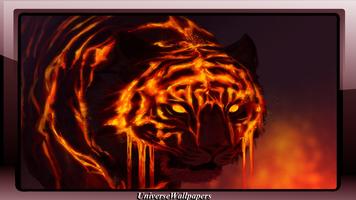 Fire Tiger Wallpaper captura de pantalla 3