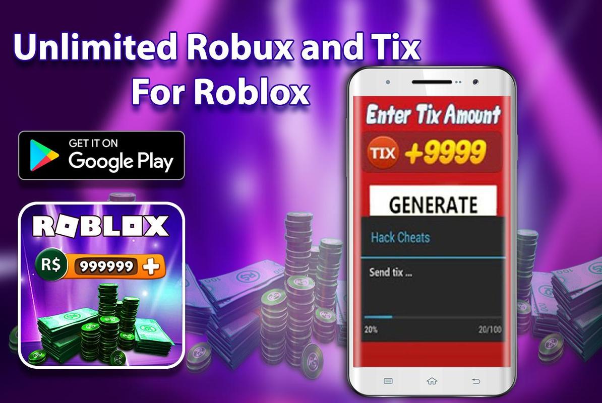 Unlimited Of Robux And Tix For Roblox Prank For Android Apk Download - roblox wheel of robux