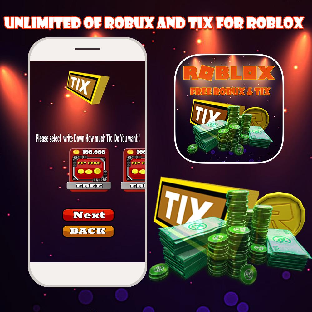 Unlimited Of Robux And Tix For Roblox Prank For Android Apk Download - roblox will tix come back